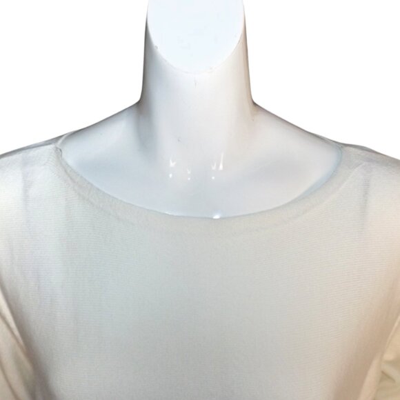 J.JILL Cotton Sweater, XL, Winter white, Long sleeve, Pullover, Crew neck, Ecru - Picture 5 of 10